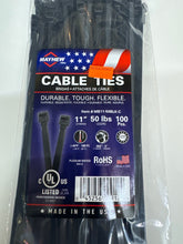 Load image into Gallery viewer, 11" 50lb UV Black Ties 100 PACK - MB11-50BLK-C - Mayhew Steel Products Inc.