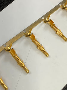 350538-2 -50 - AMP - CONN PIN 14-20AWG CRIMP GOLD, Chain Form, 50 contacts per package. Quantity Shown Available = 50 Packs.