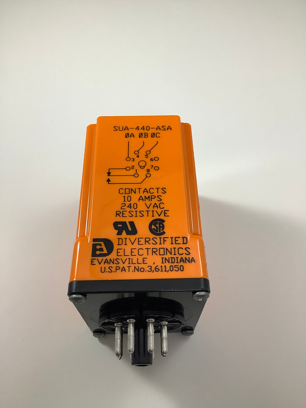 SUA-440-ASA - DIVERSIFIED ELECTRONICS INC. - Phase Monitor Relay 430-480 VAC, SPDT, 10A/240V, 8-Pin Octal