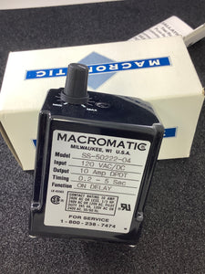 SS-50222-04 - MACROMATIC - DPDT 10AMP 120VAC/DC .2-5 SEC ON DELAY RELAY