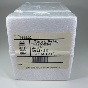 7022QC - AGASTAT/TYCO - Off-Delay Time Delay Relay DPDT (2 Form C) 1.5 Sec ~ 15 Sec Delay 10A @ 240VAC Panel Mount 12VDC