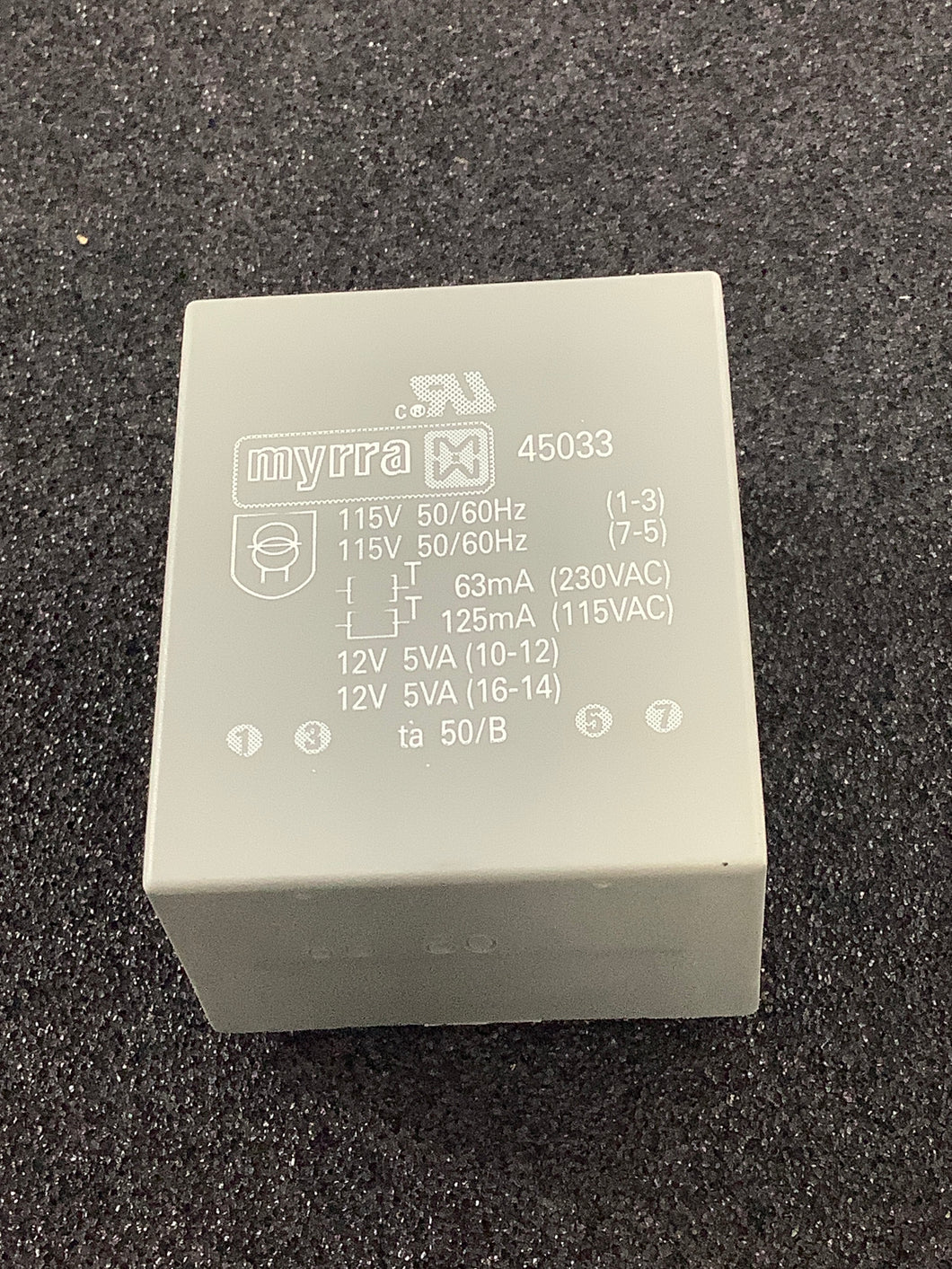 45033 - MYRRA - Transformer: encapsulated; 10VA; 115VAC,230VAC; 12V; 12V; 417mA