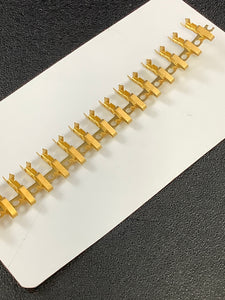 08-56-0105 -50 - MOLEX - CONN 18-24AWG CRIMP GOLD, Chain Form, 50 contacts per package. Quantity Shown Available = 50 Packs.