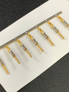 66425-7 -25 - AMP - CONN PIN 26-30AWG GOLD CRIMP, Chain Form, 25 contacts per package. Quantity Shown Available = 25 Packs.