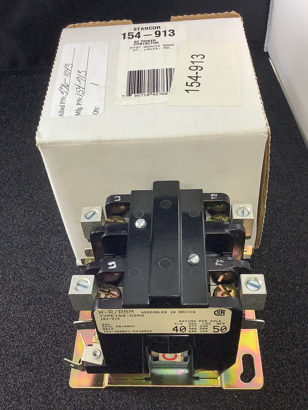 154-913 - STANCOR - DP NO 24VAC 40 AMP CONTACTOR