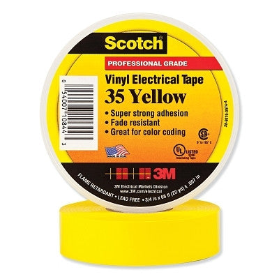 3M #35 YELLOW VINYL ELECTRICAL TAPE  - 0-00-54007-10836-8