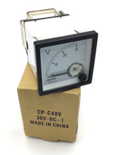 Load image into Gallery viewer, CP-C48V-30-DC-I - SHURITE - 0-30VDC Analog Panel Meter,  Dust, Splash Proof, Zero Adjust, AC Voltage,  48 mm, 48 mm
