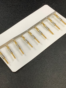 66332-8 -25 - AMP - CONN PIN 20-24AWG GOLD CRIMP, Chain Form, 25 contacts per package. Quantity Shown Available = 25 Packs.