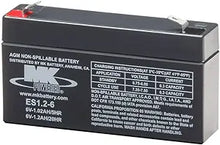 Load image into Gallery viewer, 6V 1.2AH Sealed Lead Acid Battery Tab=.187, ES1.2-6
