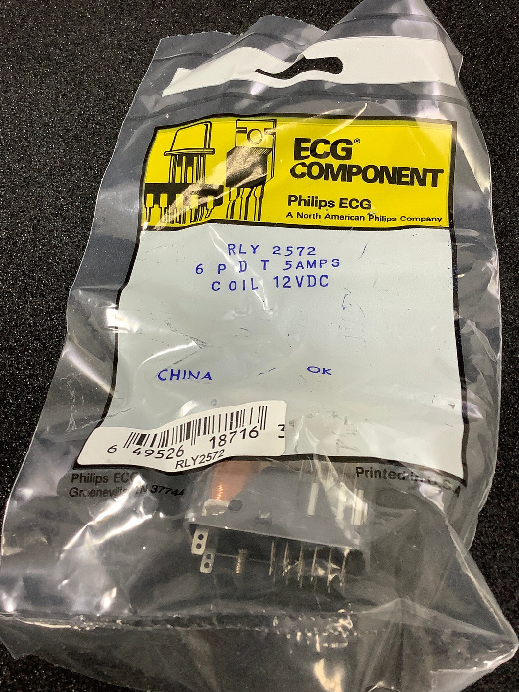 RLY2572 - ECG - 6PDT 12VDC 5 AMP RELAY