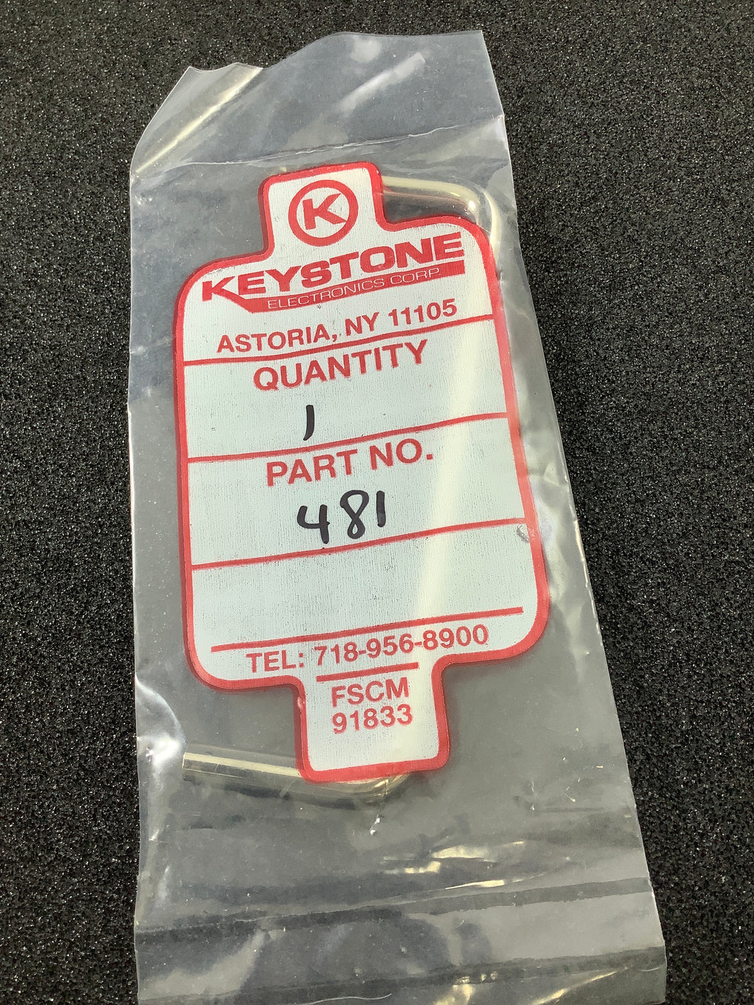 481 - KEYSTONE - Instrumentation Handle Brass, Nickel Finish Screw Holes, Back Length - Center to Center 4.500