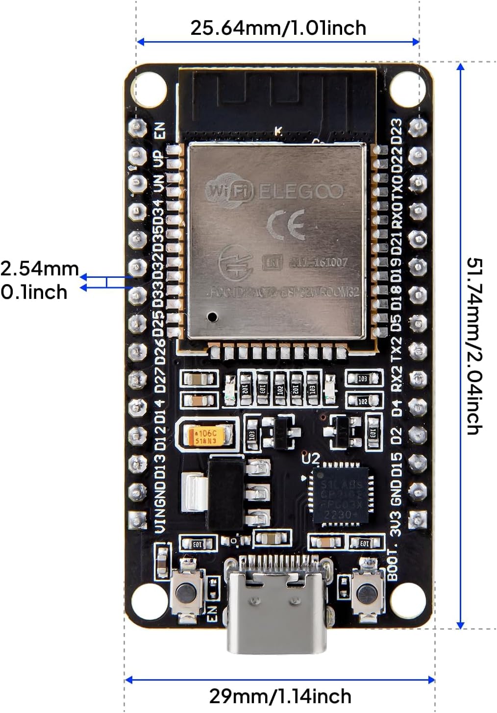 DEVELOPMENT BOARD 2.4GHZ WIFI+BLUETOOTH, DB2.4