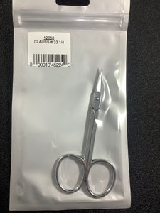 12050 - CLAUSS - CLAUSS # 33 1/4, 3.25" Extra Sharp
Curved Blade Scissor