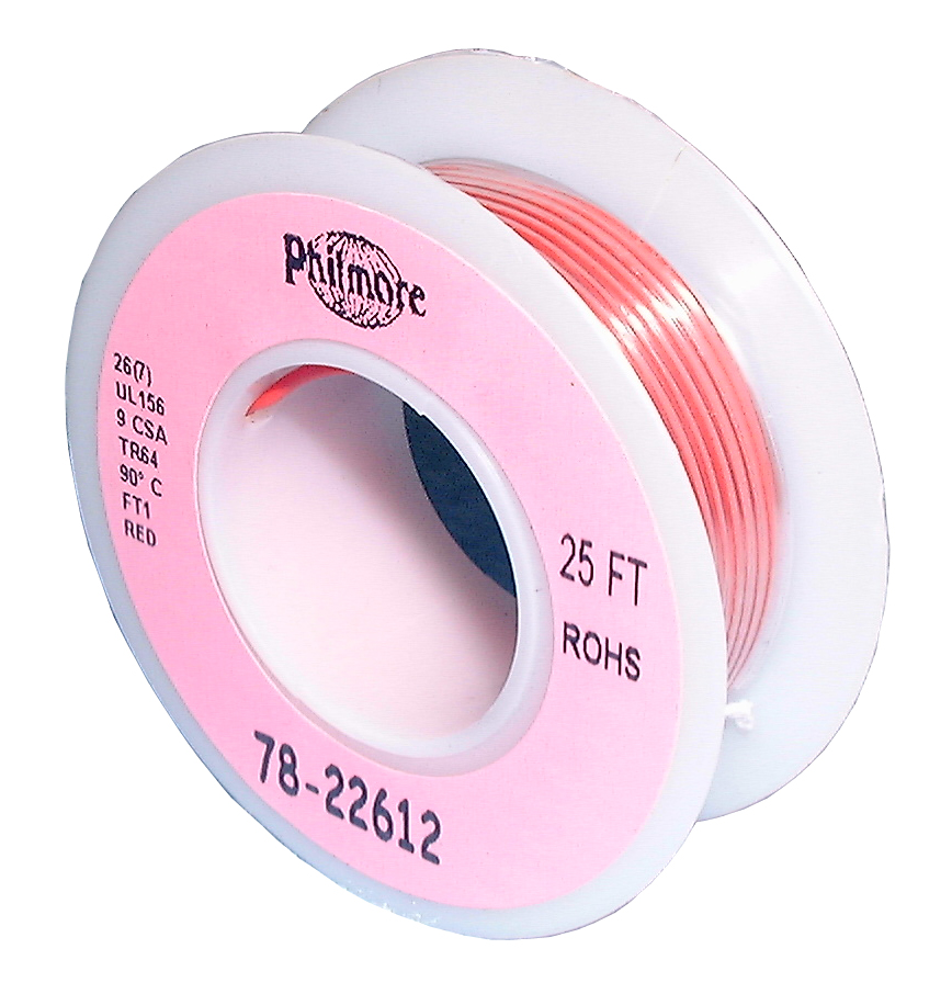 Red 26 AWG Stranded Hook-Up Wire 25Ft UL1007 300V, 78-22612