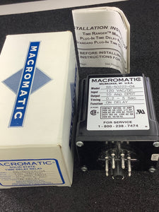 SS-50222-04 - MACROMATIC - DPDT 10AMP 120VAC/DC .2-5 SEC ON DELAY RELAY