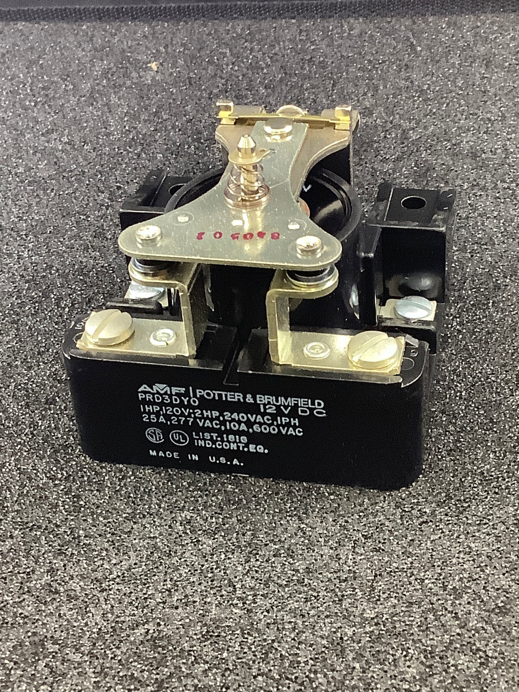 PRD-3DY0-12 - POTTER & BRUMFIELD - General Purpose Power Relay, SPST-NO-DM, 25 A Contact Rating, 12 VDC Coil Voltage, 600 VAC Contact Voltage