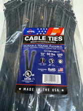 Load image into Gallery viewer, 14&quot; 50lb UV Black Ties 500 PACK - MB14-50BLK-D - Mayhew Steel Products Inc.
