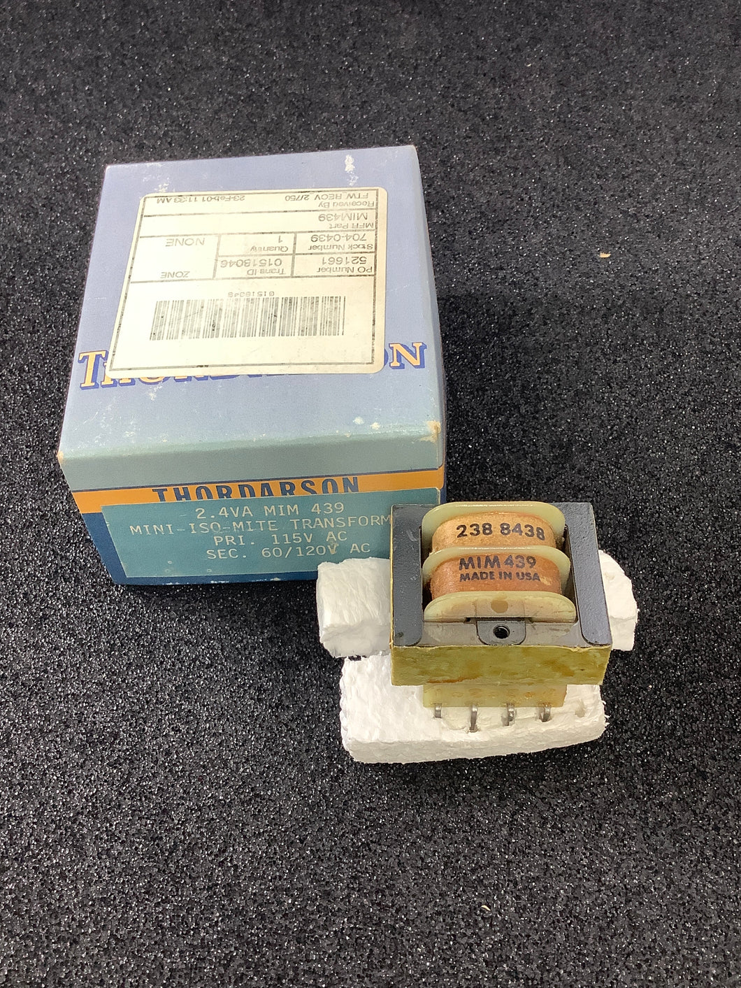MIM-439 - Thordarson - 2.4VA TRANSFORMER PRI: 115Vac  SEC. 60/120VAC