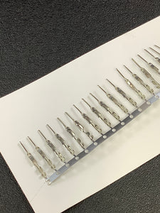 104505-2 -C - AMP - CONN PIN 22-26AWG CRIMP TIN-LEAD, Chain Form, 100 contacts per package. Quantity Shown Available = 100 Packs.