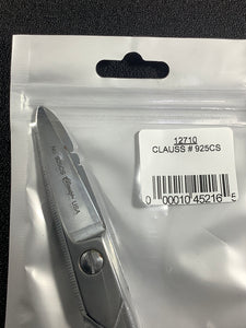 12710 - CLAUSS - CLAUSS # 925CS, 5" Serrated Scissor with Wire Cutting Notch .