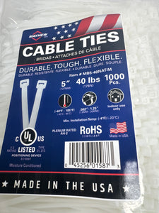 5" 40lb Natural Ties 1000 PACK  - MB5-40NAT-M - Mayhew Steel Products Inc.