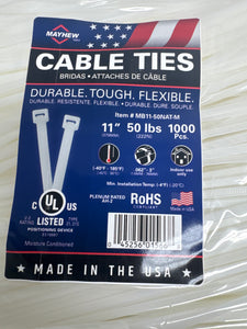 11" 50lb Natural Ties 1000 PACK  - MB11-50NAT-M - Mayhew Steel Products Inc.