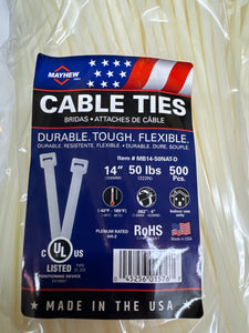 14" 50lb Natural Ties 500 PACK  - MB14-50NAT-D - Mayhew Steel Products Inc.