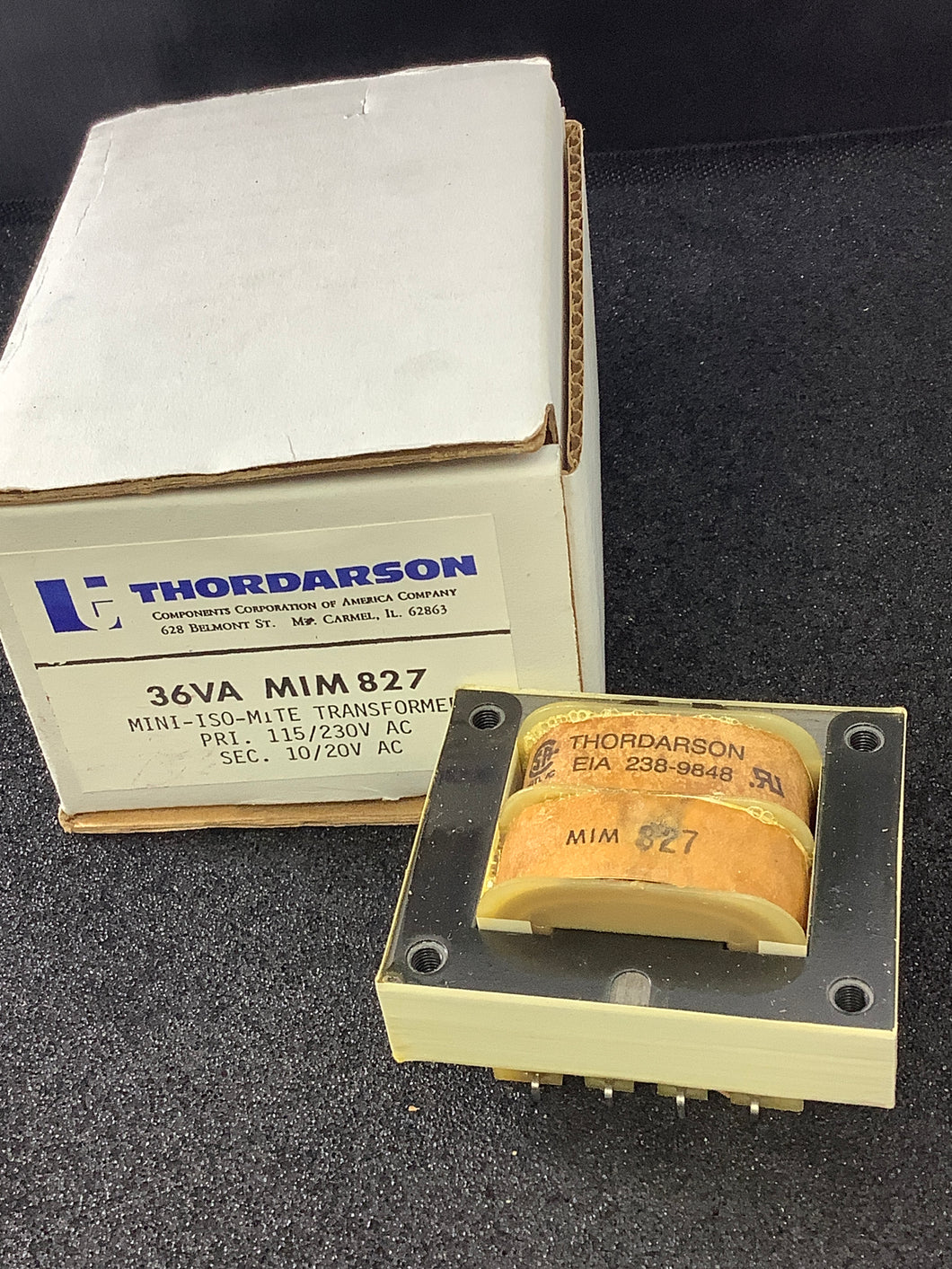 MIM-827 - Thordarson - 36VA TRANSFORMER PRI: 115/230VAC SEC. 10/20VAC