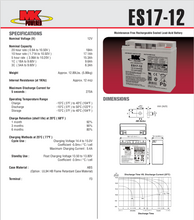 Load image into Gallery viewer, ES17-12 - MK BATTERY - 12V 18AH SEALED LEAD ACID BATTERY
