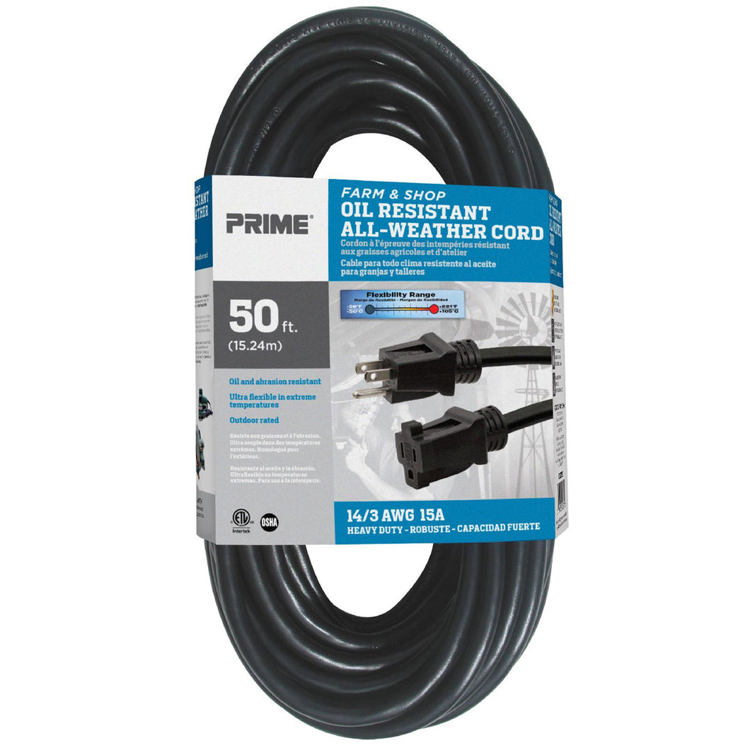 50ft 14/3 SJTOW Farm & Shop Oil Resistant Extension Cord, EC532730