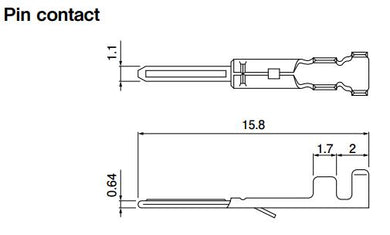 TERMINAL PIN 28-22 AWG OD1.2-1.8mm TIN, Chain Form, 100 contacts per package. Quantity Shown Available = 100 Packs., SYM-001T-0.6(N) -C
