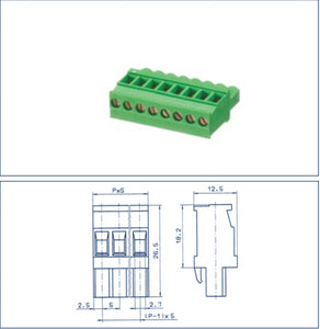 Pluggable PC Board Terminal Block  3 pole 5.0mm., 11321.1