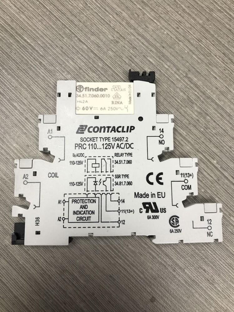 Relay 125VAC/DC SPDT, 6Amp, Din Rail Mount , 15511.2