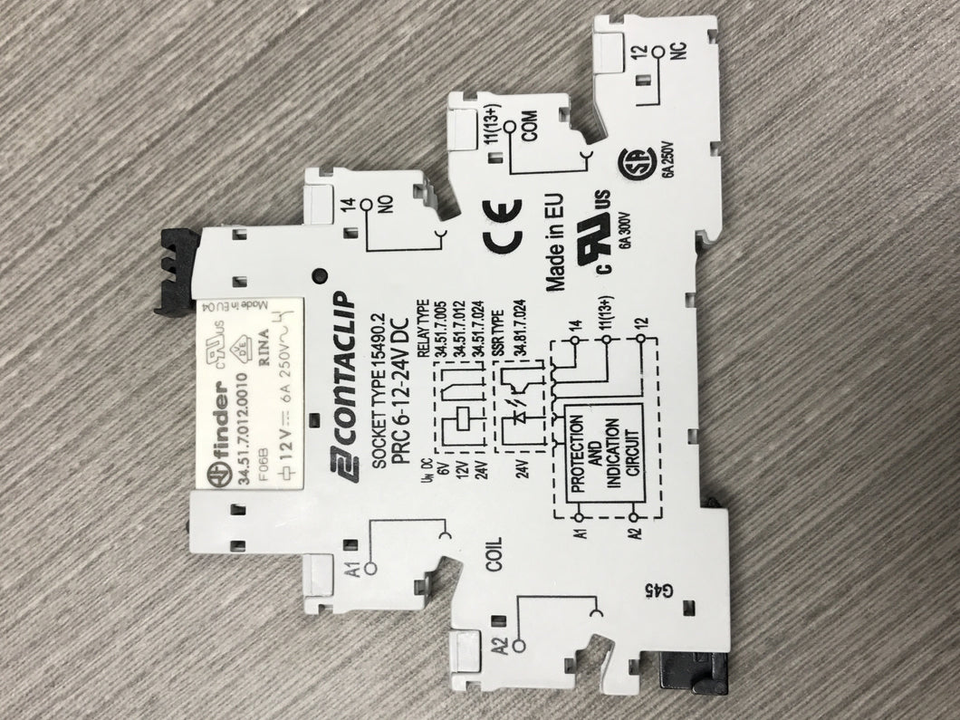 12VDC SPDT, 6Amp, Din Rail Mount, 15514.2