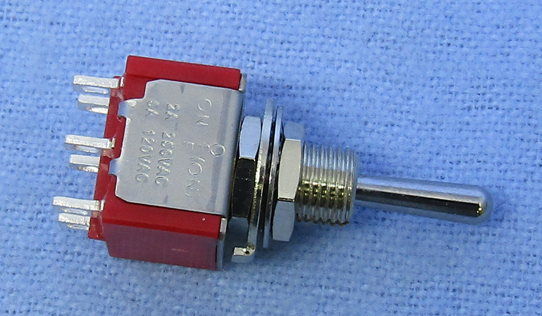 Min Toggle, DPDT 5A @120V, On-Off-(On), 30-10020