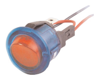 12V Lit Snap-In Rnd Rkr Sw-On/Off,Blu/Rd, 30-12340