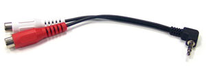 R/A 3.5mm Stereo/M (2) RCA/F-6", 44-281