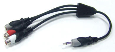 3.5mm Mono/M-(2) RCA/F+3.5mm Mono/F, 44-302