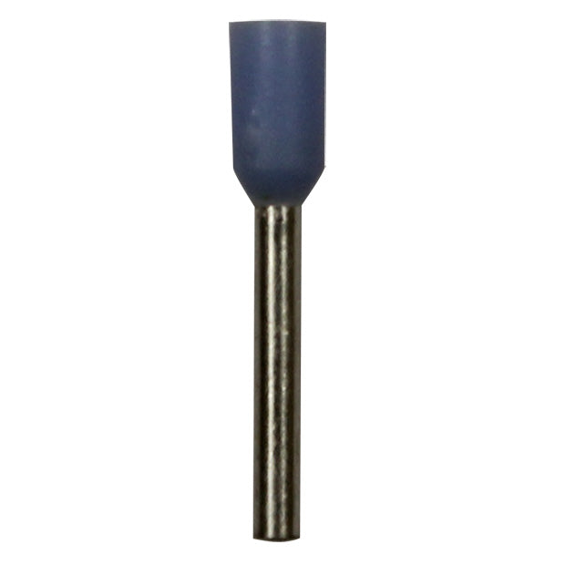 Wire Ferrule, Light Blue, AWG 24, 8mm Barrel, 500 per bag