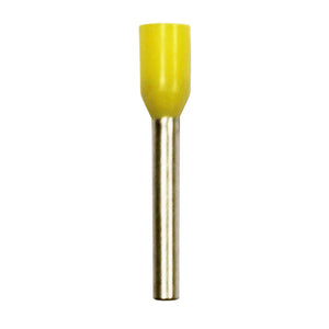 Wire Ferrule, Yellow, AWG 18, 12 mm Barrel, 100 per bag