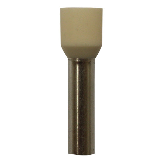 Wire Ferrule, Ivory, AWG 8, 18 mm Barrel, 100 per bag