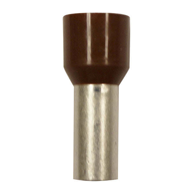 Wire Ferrule, Brown, AWG 4, 16 mm Barrel, 50 per bag