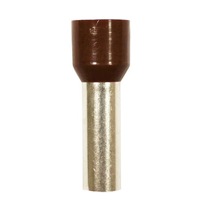 Wire Ferrule, Brown, AWG 4, 22 mm Barrel, 50 per bag