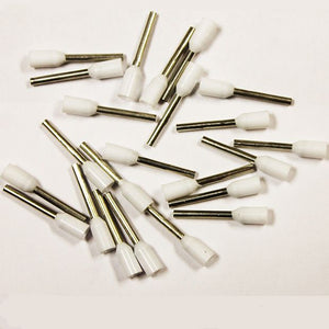 INSULATED WHITE WIRE FERRULES, 20 AWG X 16MM, 500 PCS