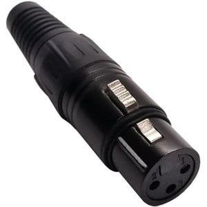 PROFESSIONAL 3 PIN XLR CONNECTOR - FEMALE, IO-XLR3-F-BK