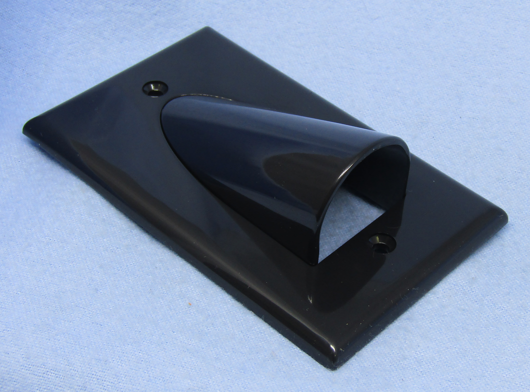 2 PC BULK WALL PLATE, SINGLE, BLACK BULK, 75-1115B