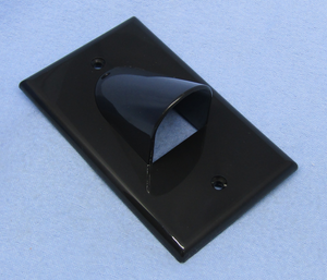 CANOPY PLATE SINGLE GANG RAISED-BLACK BULK, 75-1135B