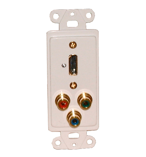 Designer Wall Plate HDMI+Comp.Video White, 75-1136