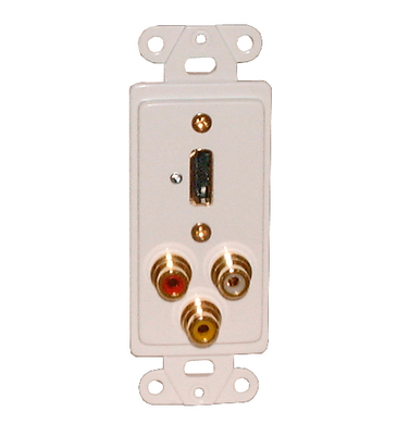 Designer Wall Plate HDMI+Audio/Video White, 75-1144