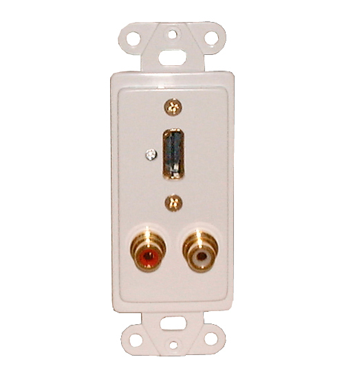 Designer Wall Plate HDMI+Audio White, 75-1154